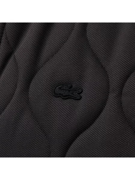 Lacoste Relaxed Fit Pikowana Kurtka Z Kołnierzem czarna