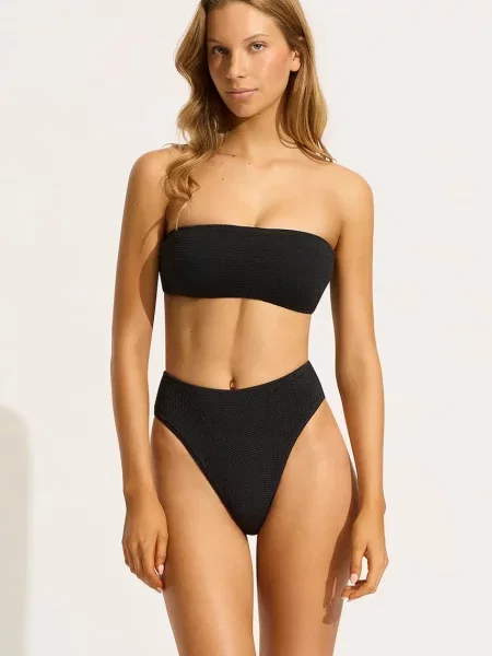 Seafolly brazílske plavkové nohavičky dámske High Rise čierna