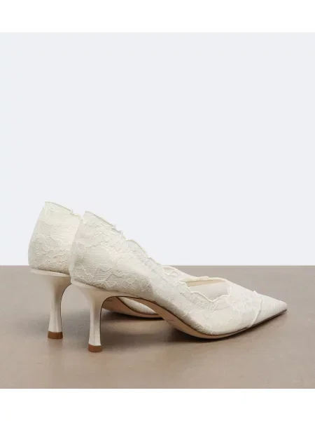 Pantofi cu toc Jimmy Choo din dantelă alb