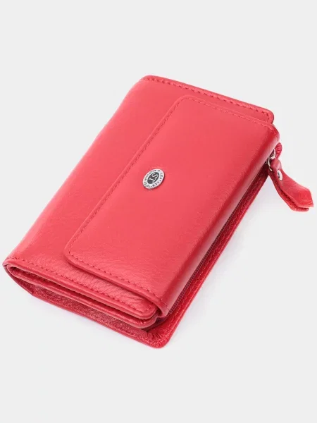 Кожаный кошелек St Leather Accessories красный