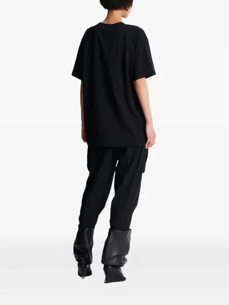 Tricou Balmain cu imagine cu model leopard negru