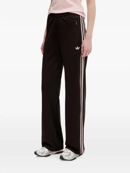 Pantaloni Adidas cu broderie cu dungi alergare negru