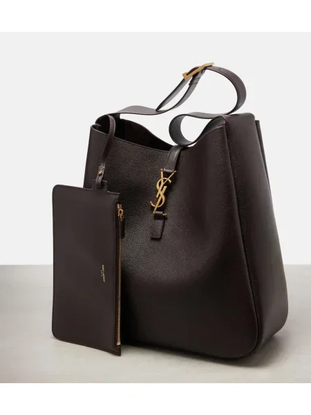 Geanta de piele Saint Laurent din piele maro