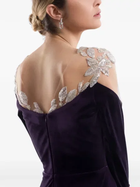 Rochie de seară Imroska cu paiete de catifea violet