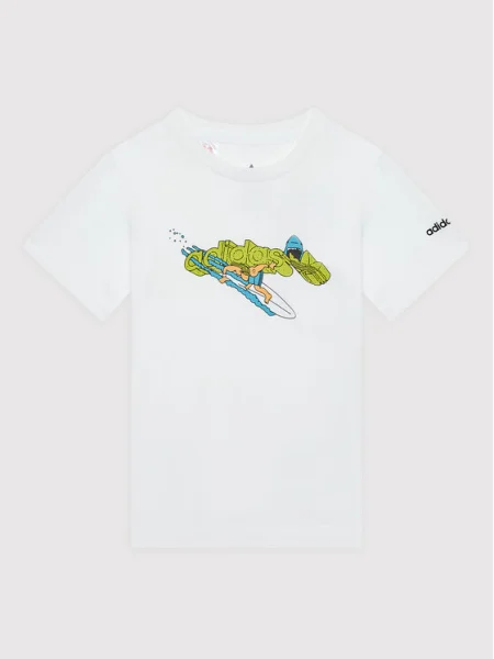 Adidas Tricou Graphic Stoked Beach alb