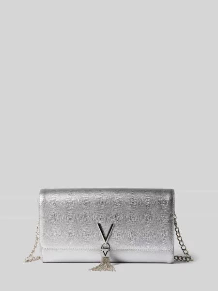 Kopertówka / torebka wieczorowa z detalem z logo model DIVINA' Valentino szara