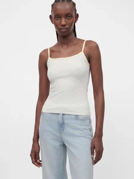 HOLLISTER Top svetlo rumena / pegasto siva