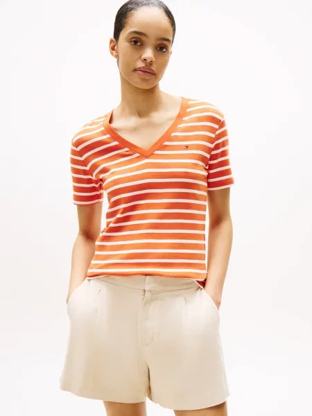 Tommy Hilfiger Majica New Cody Slim Fit oranžna