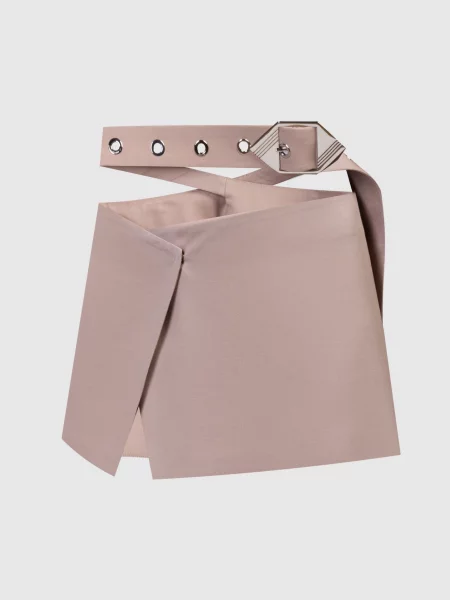 Спідниця міні на запах The Attico бежева