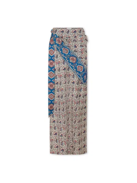 Długa wielobarwność spódnica maxi Rabanne z wzorem paisley