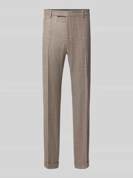 Spodnie garniturowe o kroju slim fit z czystej żywej wełny model C-Huge' Boss brązowe