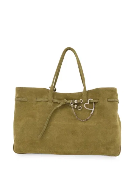 Geantă shopper Marge Sherwood din piele de căprioară verde