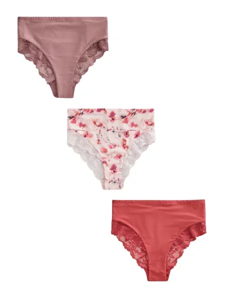 Next Slip crem / maro / roz / cranberry roșu