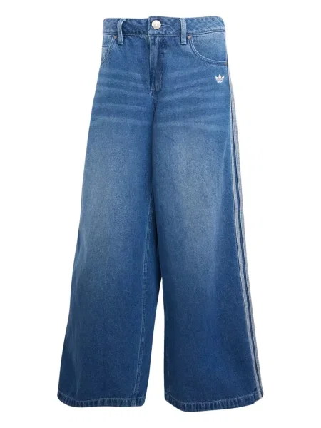 Szerokie jeansy Adidas niebieskie