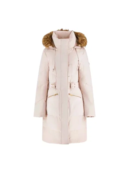 Lniana kurtka puchowa Guess czarna