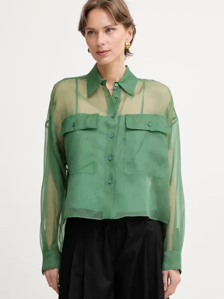 Weekend Max Mara cămașă pentru femei din mătase COLOMBA verde