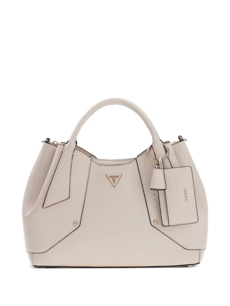 Geantă shopper Guess cu autograf alb