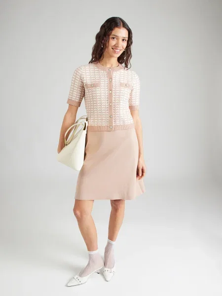 Morgan Rochie tricotat bej alb