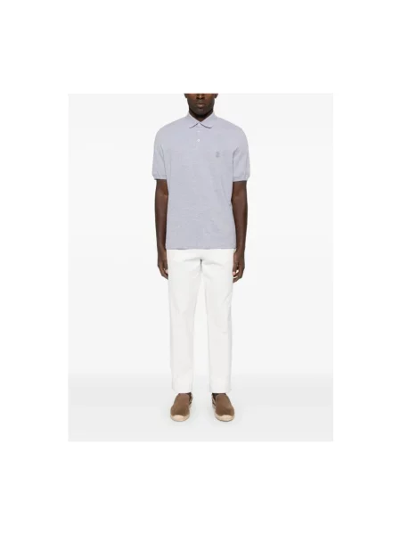 Koszulka polo Brunello Cucinelli z logo szara