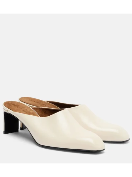 Usnjene mules Khaite bela