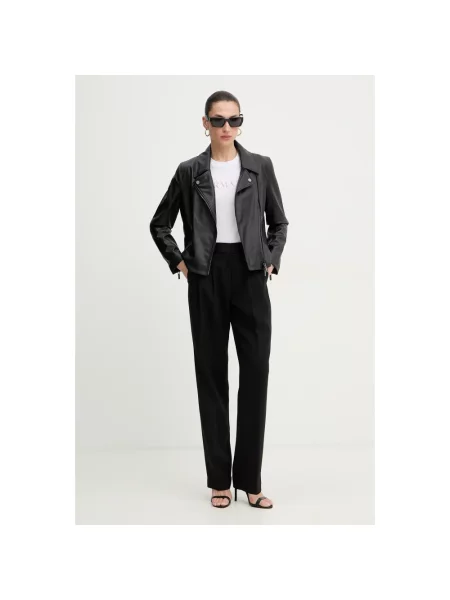 Kurtka w skórzanym wyglądzie Armani Exchange czarna