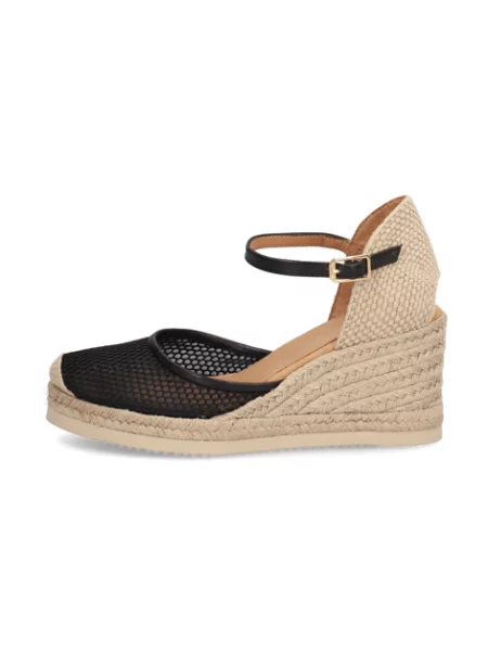Unisa textil sandály na klínku černé