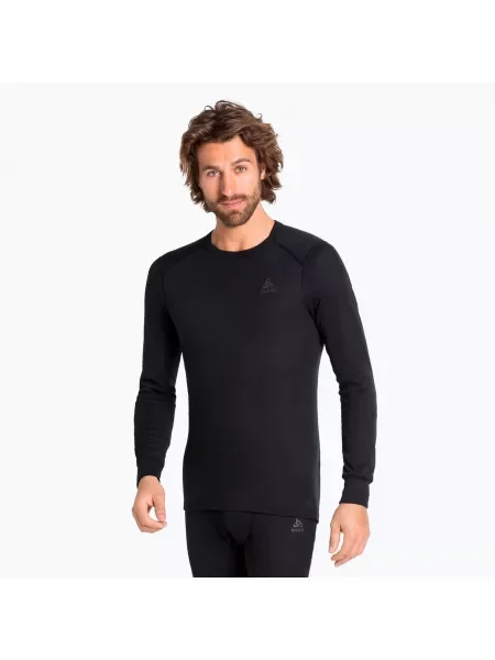 Tricou mânecă lungă Odlo cu decolteu în U negru