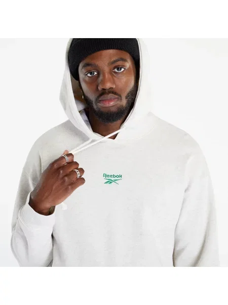 Суичър с качулка Reebok с качулка сиво