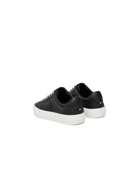 Kožené tenisky Tommy Hilfiger PREMIUM DRESS CUPSOLE LTH čierna