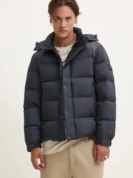 Tommy Hilfiger kurtka puchowa granatowy zimowa