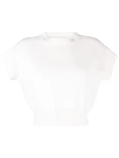 Cropp pulover Teddy Cashmere fără mâneci din cașmir alb