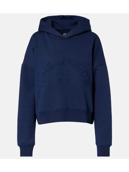 Hanorac cu glugă The Upside din jerseu albastru