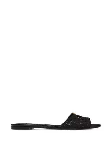 Papuci de casă Dolce & Gabbana fără toc negru