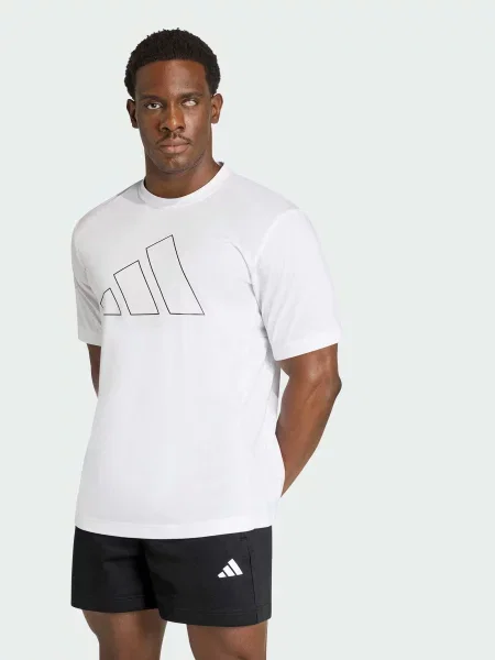 Переработанный спортивная футболка Adidas белая