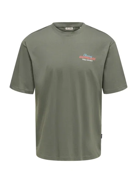 Only & Sons Tricou ONSFRANK albastru deschis / oliv / portocaliu alb