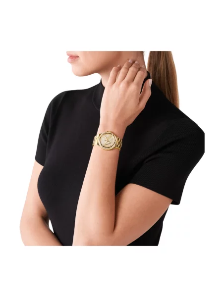 Lniany zegarek Michael Kors żółty