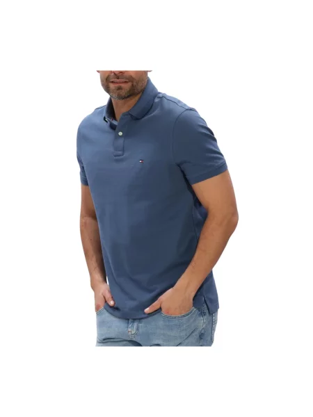 Koszulka polo o kroju regular fit z mieszanki bawełny Tommy Hilfiger niebieska