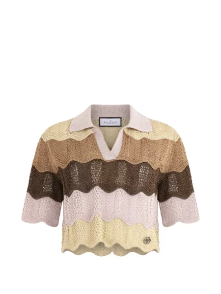 Top Philipp Plein cu decolteu în V maro