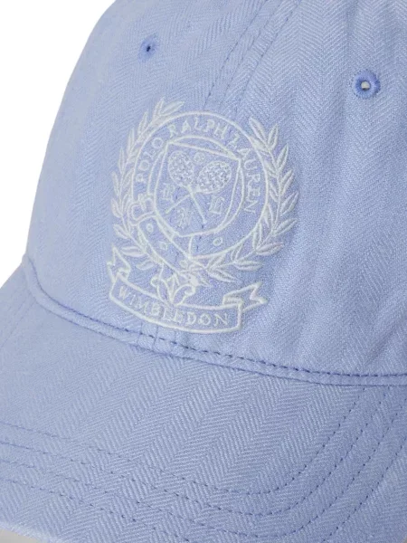 Șapcă Polo Ralph Lauren de mătase cu dungi cu cataramă albastru
