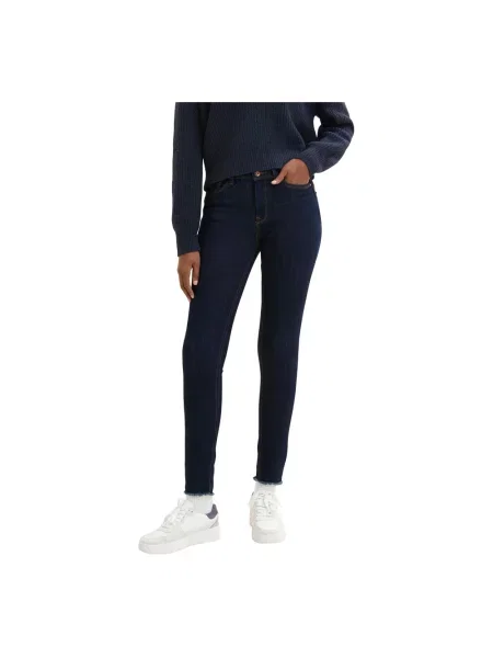 Skinny jeansy skinny Tom Tailor niebieskie