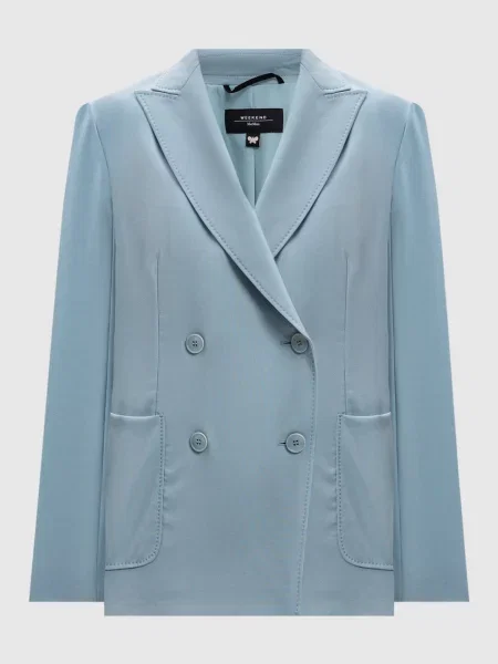 Двобортний жакет NERVOSO з вовни Max Mara Weekend блакитний