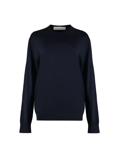 Sweter Golden Goose wełniany z logo niebieski