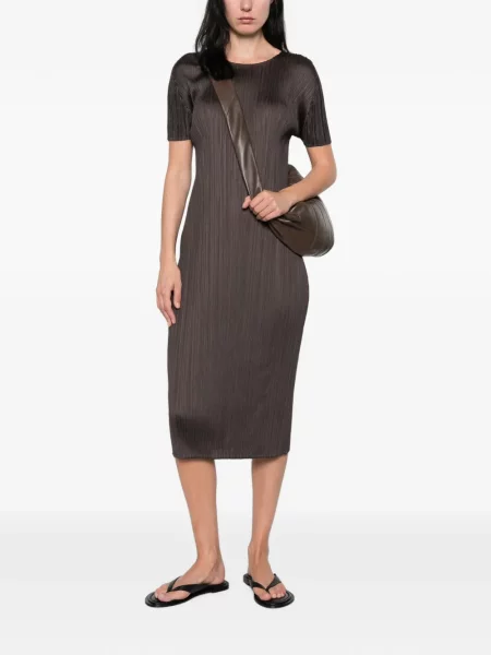 Scurt rochie midi Pleats Please Issey Miyake gri