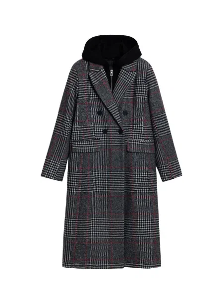 Desigual Palton de iarnă gri metalic / roșu / negru alb