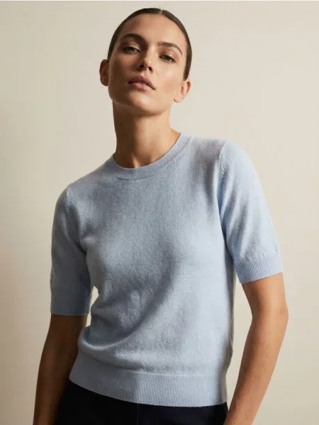 Джемпер з короткими рукавами light blue синій