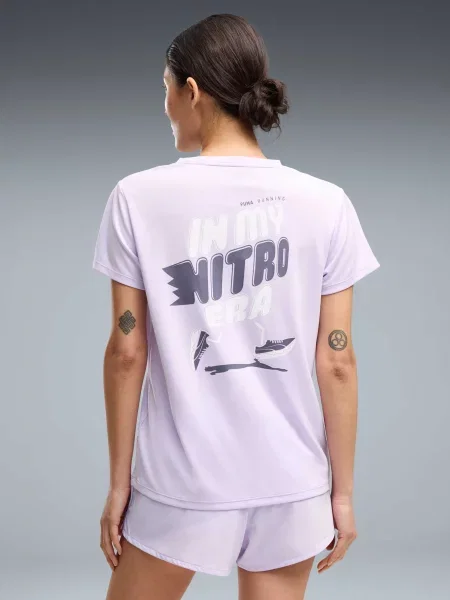Спортивна футболка PUMA W Run Nitro Graphic Tee комбінований верх фіолетовий