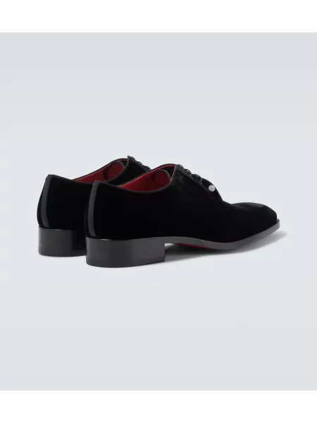 Derby Christian Louboutin iz rebrastega žameta črna