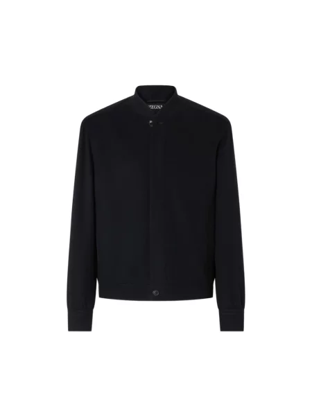 Kurtka skórzana Zegna niebieska