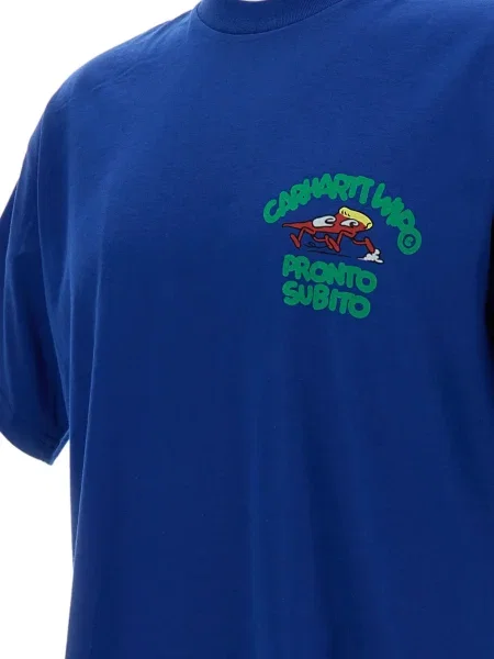 Tricou Carhartt Wip cu decolteu rotund albastru