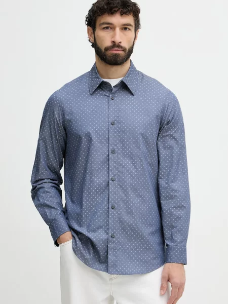 Armani Exchange košulja za muškarce od pamuka plava